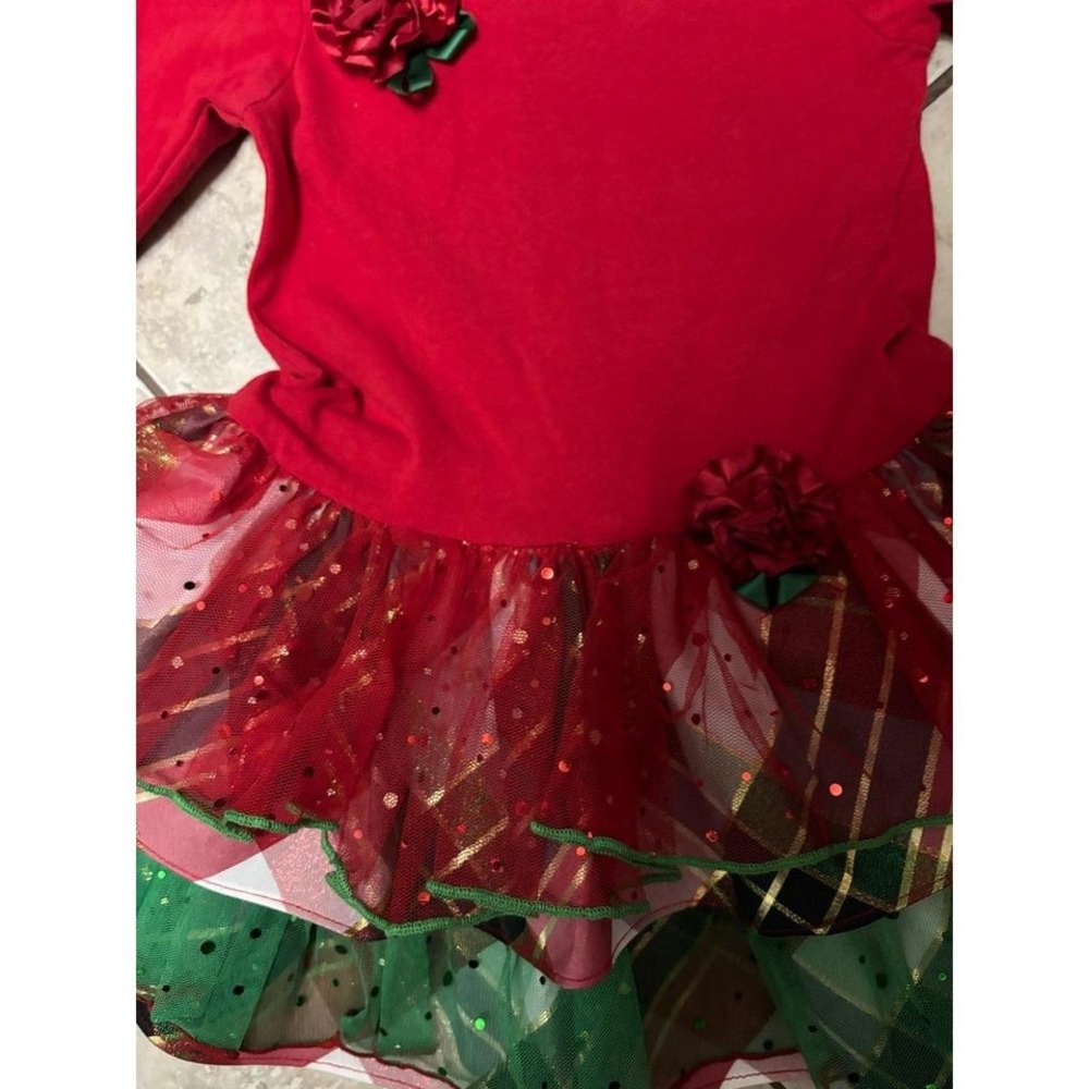 Bonnie Jean red 2T Christmas dress with ruffled skirt - Picture 5 of 6